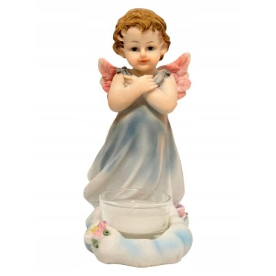 Figurka Aniołek Niebieski Świeczka 17cm TG012444A Figurka Aniołek Niebieski Świeczka 17cm TG012444A
