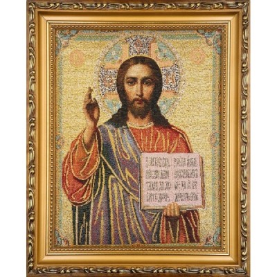 Obraz Haft. Jezus Pantokrator 22x27,5cm 2025S3