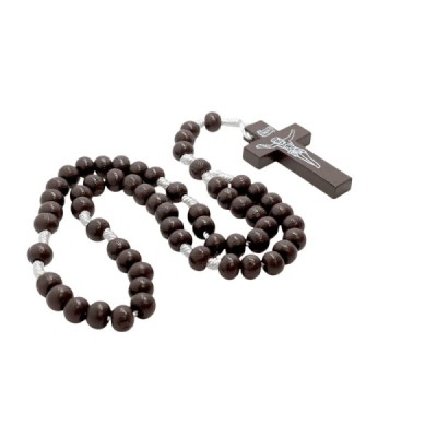 Różaniec na sznurku brąz drewniany HDW80824N