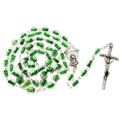 Różaniec szkło zielony M30SZ
