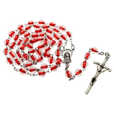 Różaniec szkło czerwony M30SC