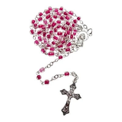 Różaniec Dziecięcy Pudełko mocny róż R82(8)