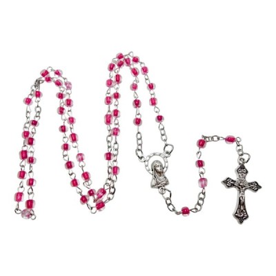 Różaniec Dziecięcy Pudełko mocny róż R82(8)