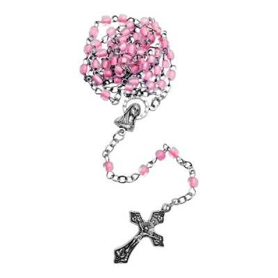 Różaniec Dziecięcy Pudełko jasny róż R82(6)