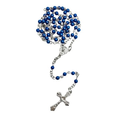 Zapinany Różaniec w pudełku niebeski R2412N