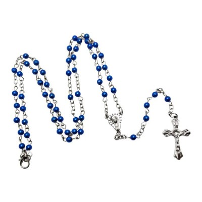 Zapinany Różaniec w pudełku niebeski R2412N
