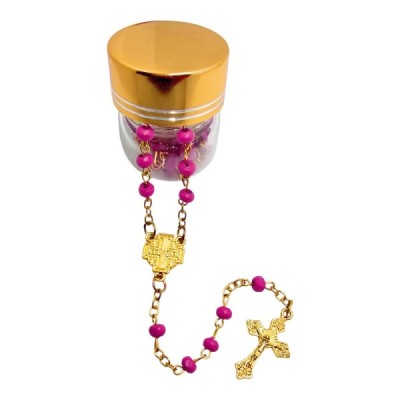 Różaniec w słoiku różowy 250401R