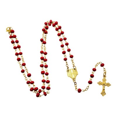 Różaniec w słoiku czerwony 250401C