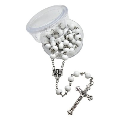 Różaniec drewniany biały zapachowy 202529B