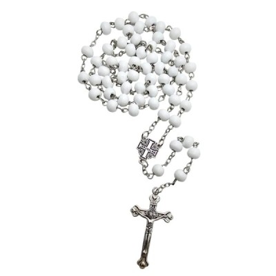 Różaniec drewniany biały zapachowy 202529B