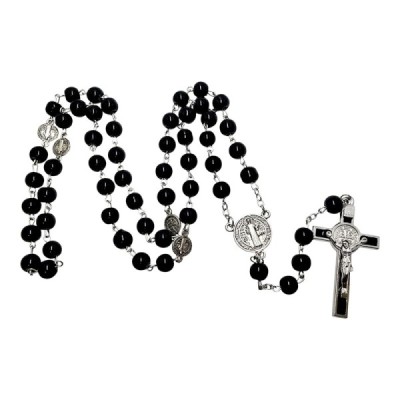 Różaniec Św. Benedykta Czarny R169-1CZ