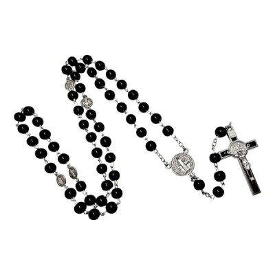 Różaniec Św. Benedykta Czarny R169-1CZ