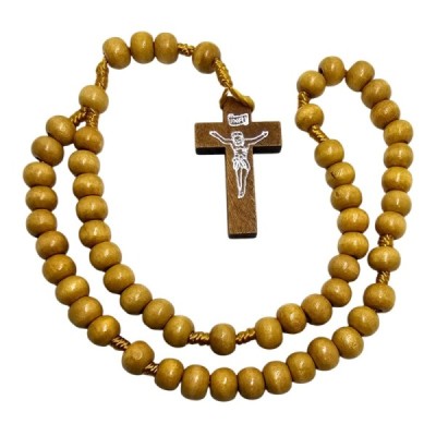 Różaniec drewniany sznurek okrągły natural R047NAT