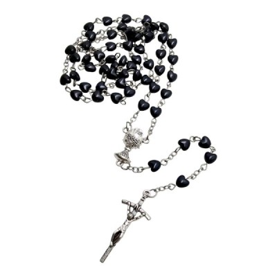 Różaniec Komunijny czarny pudełko 202517B