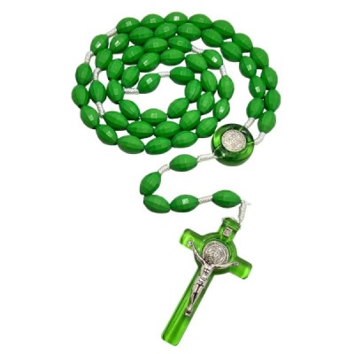 Różaniec zielony owalny plastikowy 1057AB