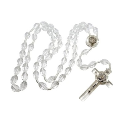 Różaniec bezbarwny owalny plastikowy 1057AA