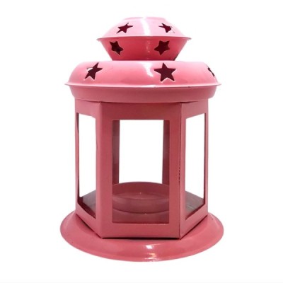 Lampion metalowy 13cm Różowy 6J-S-1R
