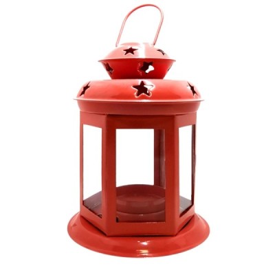 Lampion metalowy 13cm Pomarańczowy 6J-S-1P