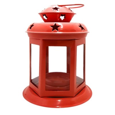 Lampion metalowy 13cm Pomarańczowy 6J-S-1P
