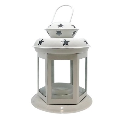 Lampion metalowy 13cm Biały 6J-S-1B