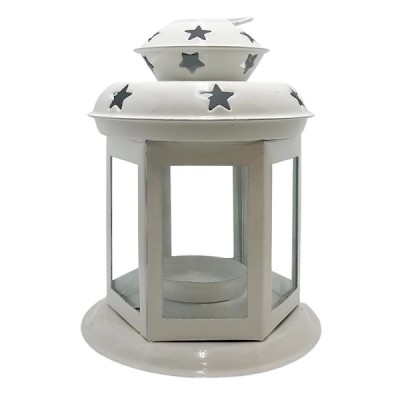 Lampion metalowy 13cm Biały 6J-S-1B