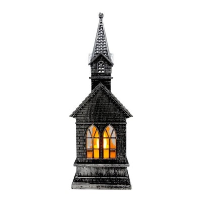 Lampion kościółek srebrny 17cm 250721C