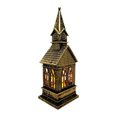 Lampion kościółek złoty 17cm 250721B
