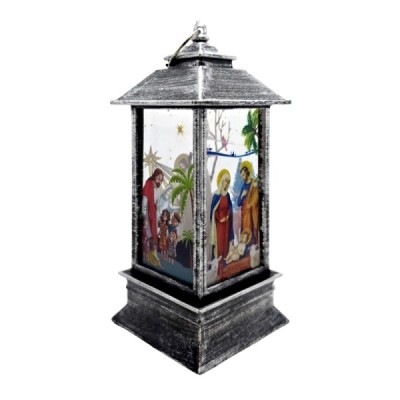 Lampion plastikowy srebrny 13cm 250713C