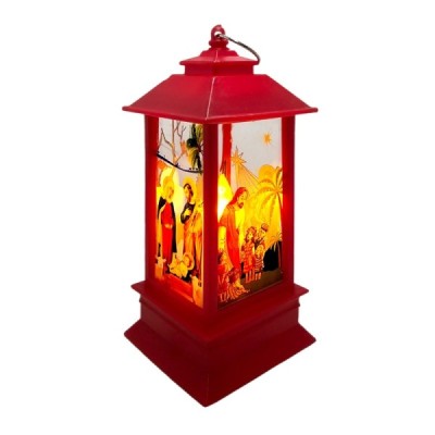 Lampion plastikowy czerwony 13cm 250713B