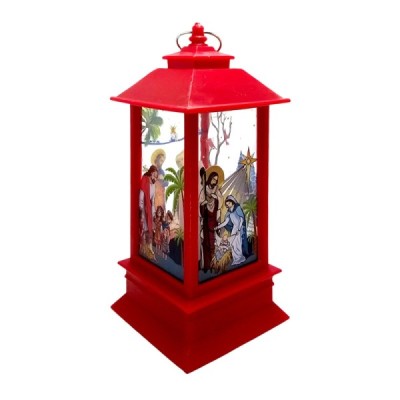 Lampion plastikowy czerwony 13cm 250713B