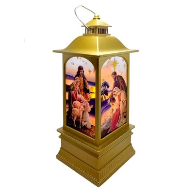 Lampion Plastikowy Szopka - Złoty 21/8/8cm 202410