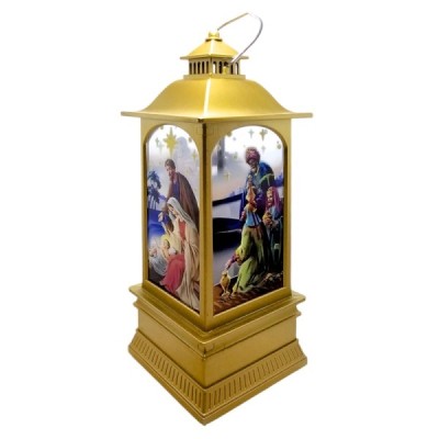 Lampion Plastikowy Szopka - Złoty 21/8/8cm 202410