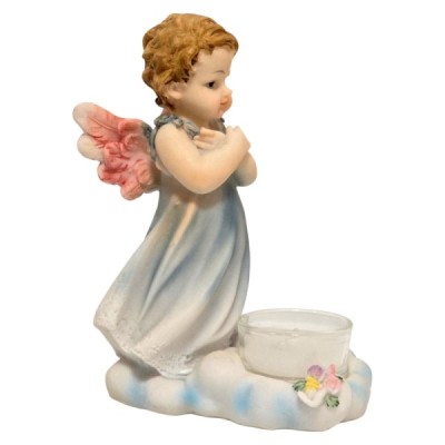 Figurka Aniołek Niebieski Świeczka 17cm TG012444A Figurka Aniołek Niebieski Świeczka 17cm TG012444A
