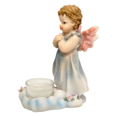 Figurka Aniołek Niebieski Świeczka 17cm TG012444A Figurka Aniołek Niebieski Świeczka 17cm TG012444A