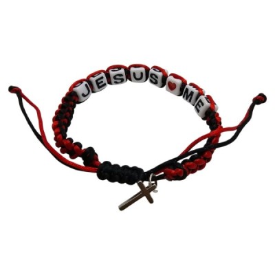 Bransoletka ze Sznurka JESUS LOVES ME M153