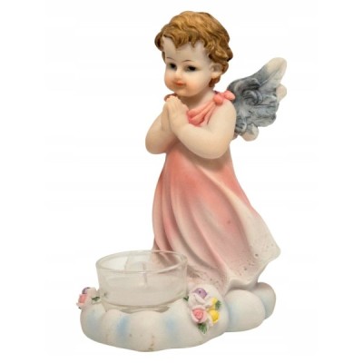 Figurka Aniołek Różowy Świeczka 17cm TG012444B Figurka Aniołek Różowy Świeczka 17cm TG012444B