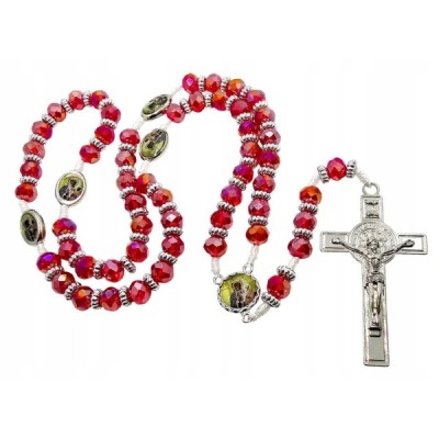 Różaniec Kryształowy Czerwony Matka Boska Częstochowska R2413CCZ Różaniec Kryształowy Czerwony Matka Boska Częstochowska R2413CCZ