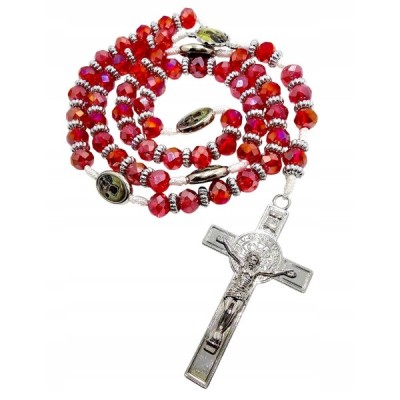 Różaniec Kryształowy Czerwony Matka Boska Częstochowska R2413CCZ Różaniec Kryształowy Czerwony Matka Boska Częstochowska R2413CCZ