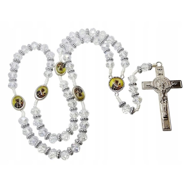 Różaniec Kryształowy Przeźroczysty Matka Boska Częstochowska R2413BCZ