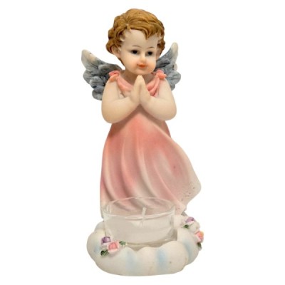 Figurka Aniołek Różowy Świeczka 17cm TG012444B Figurka Aniołek Różowy Świeczka 17cm TG012444B