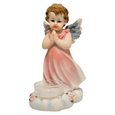 Figurka Aniołek Różowy Świeczka 17cm TG012444B Figurka Aniołek Różowy Świeczka 17cm TG012444B