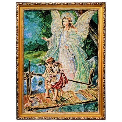 Obraz Haft. Anioł Stróż kładka 42/32cm 3040S3