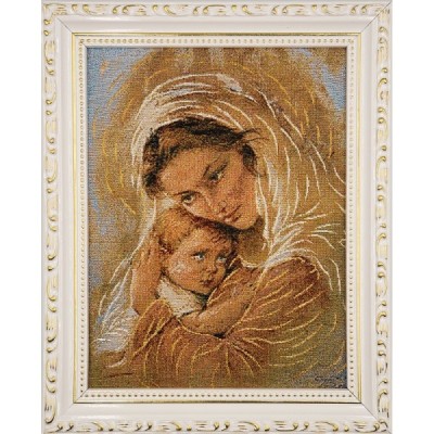 Obraz Haft. M.B. z dzieciątkiem 22x27,5cm 2025S27