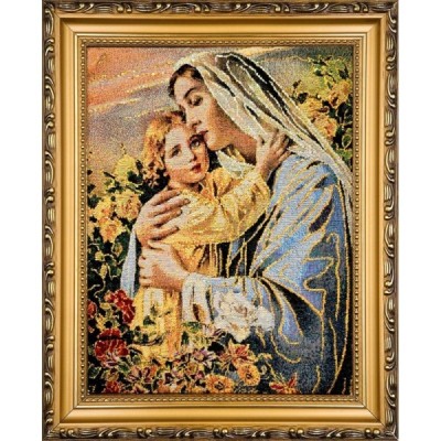Obraz Haft. M.B. z Dzieciątkiem 22x27,5cm 2025S8
