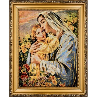 Obraz Haft. M.B. z Dzieciątkiem 22x27,5cm 2025S8