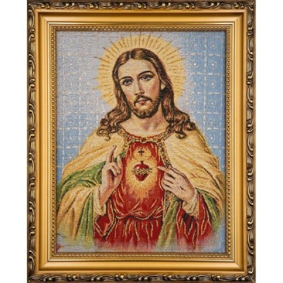 Obraz Haft. Serce Jezusa 22x27,5cm 2025S9