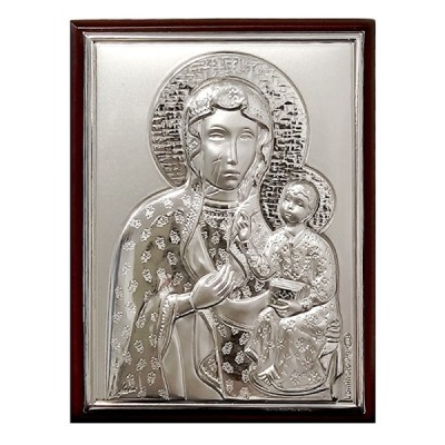 Ikona/Obraz srebrny M.B. Częstochowska 7,5/6cm AG2552