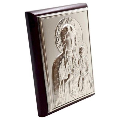 Ikona/Obraz srebrny M.B. Częstochowska 7,5/6cm AG2552