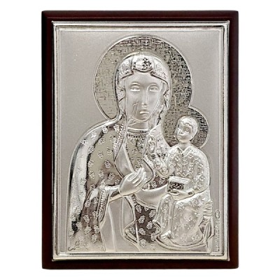 Ikona/Obraz srebrny M.B. Częstochowska 7,5/6cm AG2552