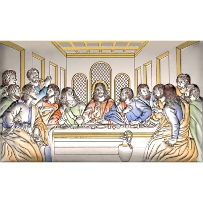 Obraz srebrny Ostatnia Wieczerza 12/20cm 192421